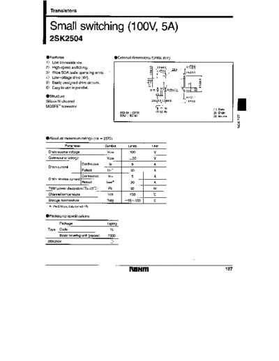 Rohm 2sk2504 1-5  . Electronic Components Datasheets Active components Transistors Rohm 2sk2504_1-5.pdf