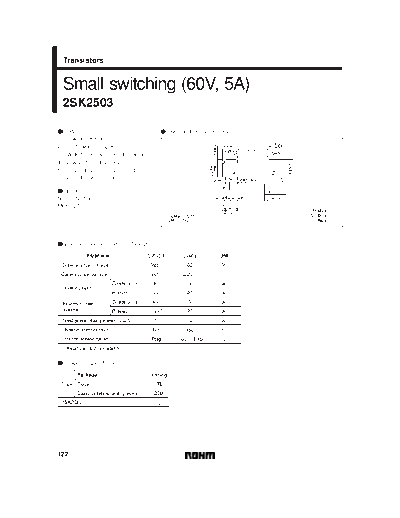 Rohm 2sk2503  . Electronic Components Datasheets Active components Transistors Rohm 2sk2503.pdf