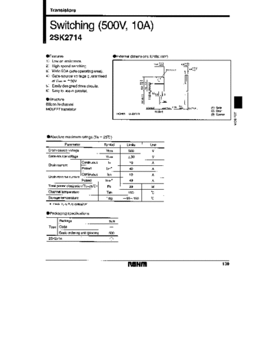 Rohm 2sk2714 1-5  . Electronic Components Datasheets Active components Transistors Rohm 2sk2714_1-5.pdf