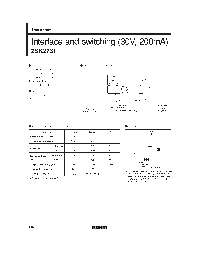 Rohm 2sk2731  . Electronic Components Datasheets Active components Transistors Rohm 2sk2731.pdf
