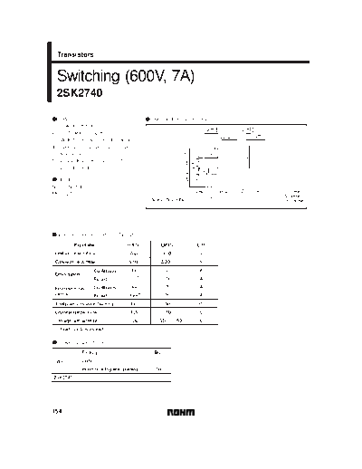 Rohm 2sk2740  . Electronic Components Datasheets Active components Transistors Rohm 2sk2740.pdf