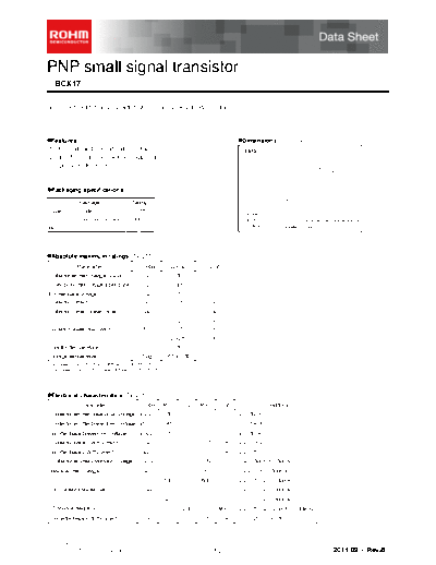 Rohm bcx17  . Electronic Components Datasheets Active components Transistors Rohm bcx17.pdf