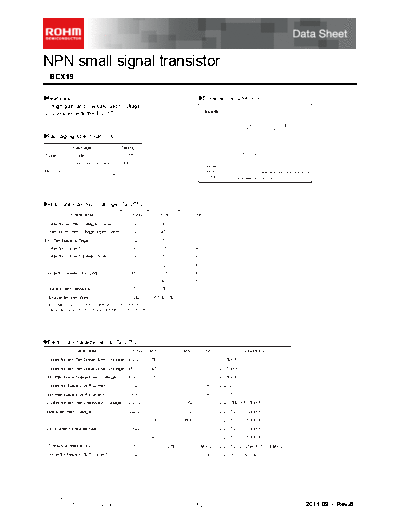 Rohm bcx19  . Electronic Components Datasheets Active components Transistors Rohm bcx19.pdf