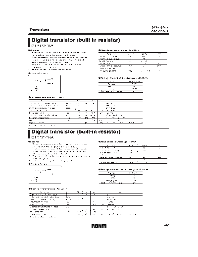 Rohm dta113tka dtc123tka  . Electronic Components Datasheets Active components Transistors Rohm dta113tka_dtc123tka.pdf