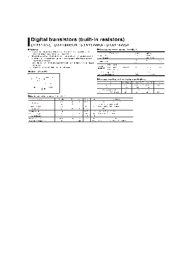 Rohm dta114we-wua-wtka 74 sot416 323 346  . Electronic Components Datasheets Active components Transistors Rohm dta114we-wua-wtka_74_sot416_323_346.pdf