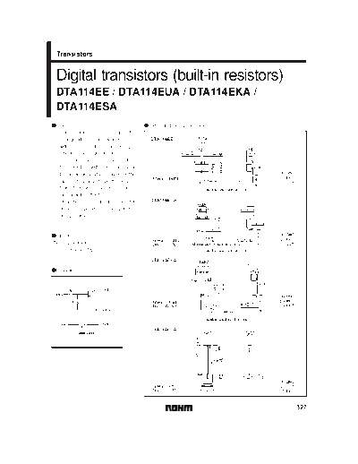 Rohm dta114xx 14sot23 sot323 sot416  . Electronic Components Datasheets Active components Transistors Rohm dta114xx_14sot23_sot323_sot416.pdf