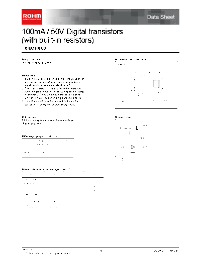 Rohm dta114eeb  . Electronic Components Datasheets Active components Transistors Rohm dta114eeb.pdf