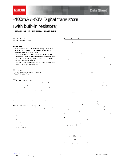 Rohm dta123y-series  . Electronic Components Datasheets Active components Transistors Rohm dta123y-series.pdf