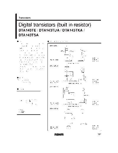 Rohm dta143te  . Electronic Components Datasheets Active components Transistors Rohm dta143te.pdf