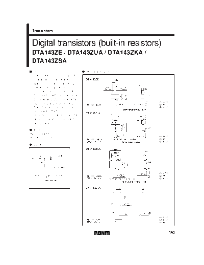 Rohm dta143ze-zua-zka e13 113 e13 sot416 323 346  . Electronic Components Datasheets Active components Transistors Rohm dta143ze-zua-zka_e13_113_e13_sot416_323_346.pdf