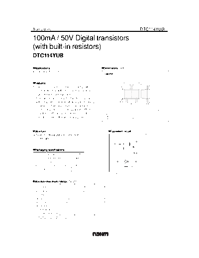 . Electronic Components Datasheets dtc114yub  . Electronic Components Datasheets Active components Transistors Rohm dtc114yub.pdf