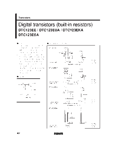 Rohm dtc123ee-eua-eka 22 sot416 323 346  . Electronic Components Datasheets Active components Transistors Rohm dtc123ee-eua-eka_22_sot416_323_346.pdf