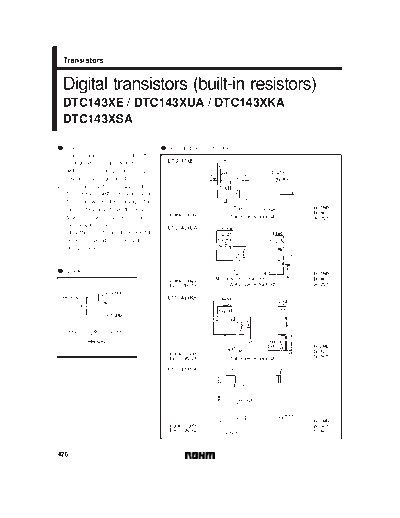 Rohm dtc143xxx 43 sot416 323 346  . Electronic Components Datasheets Active components Transistors Rohm dtc143xxx_43_sot416_323_346.pdf