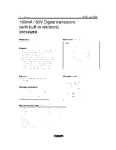 Rohm dtc143zeb  . Electronic Components Datasheets Active components Transistors Rohm dtc143zeb.pdf