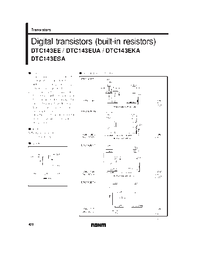 Rohm dtc143ee-eua-eka 23 sot416 323 346  . Electronic Components Datasheets Active components Transistors Rohm dtc143ee-eua-eka_23_sot416_323_346.pdf