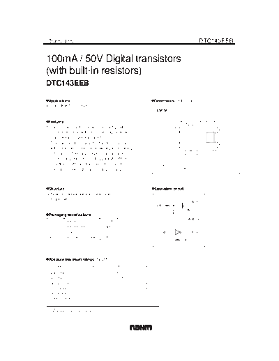 . Electronic Components Datasheets dtc143eeb  . Electronic Components Datasheets Active components Transistors Rohm dtc143eeb.pdf