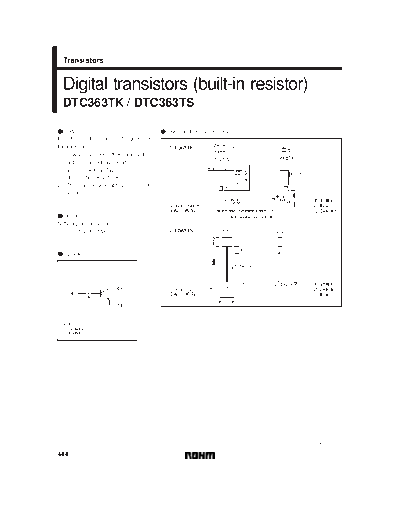 Rohm dtc363tk  . Electronic Components Datasheets Active components Transistors Rohm dtc363tk.pdf