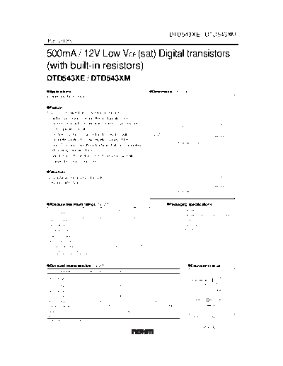 Rohm dtd543xe  . Electronic Components Datasheets Active components Transistors Rohm dtd543xe.pdf