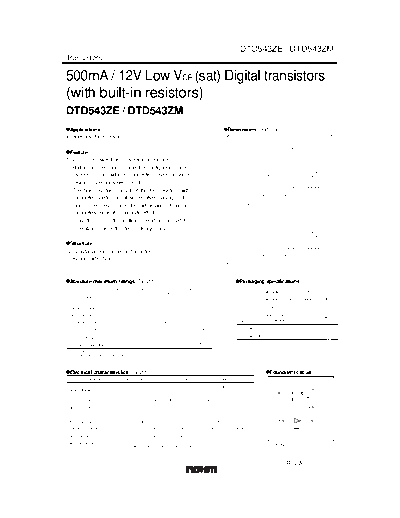 Rohm dtd543ze  . Electronic Components Datasheets Active components Transistors Rohm dtd543ze.pdf