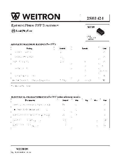 Wietron 2sb1424  . Electronic Components Datasheets Active components Transistors Wietron 2sb1424.pdf