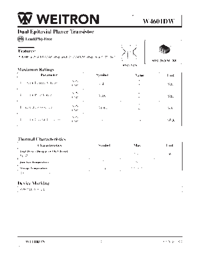 Wietron w4601dw  . Electronic Components Datasheets Active components Transistors Wietron w4601dw.pdf