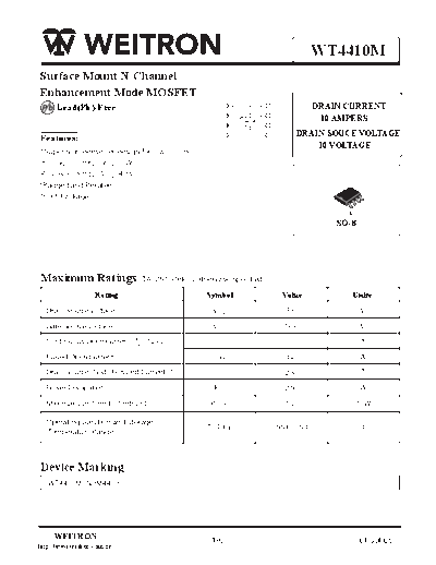 Wietron wt4410m  . Electronic Components Datasheets Active components Transistors Wietron wt4410m.pdf