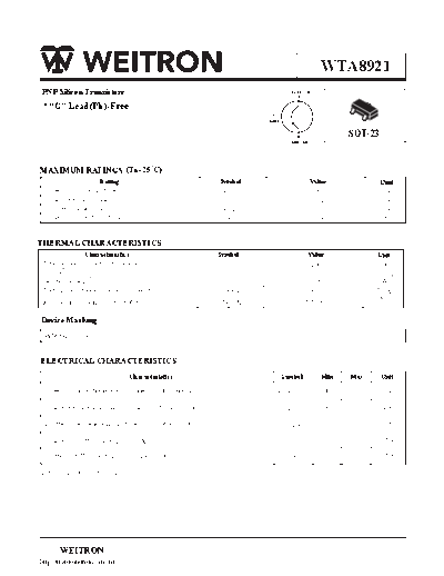 Wietron wta8921  . Electronic Components Datasheets Active components Transistors Wietron wta8921.pdf