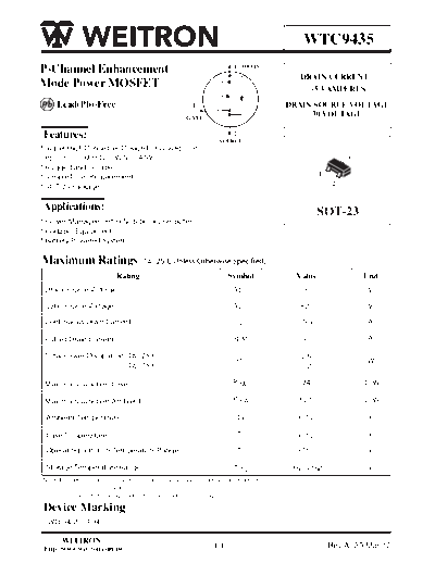 Wietron wtc9435  . Electronic Components Datasheets Active components Transistors Wietron wtc9435.pdf