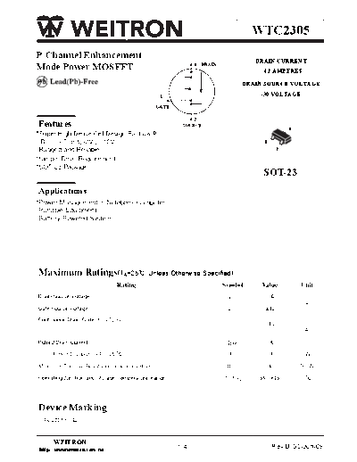 Wietron wtc2305  . Electronic Components Datasheets Active components Transistors Wietron wtc2305.pdf