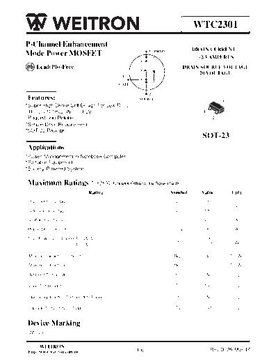 Wietron wtc2301  . Electronic Components Datasheets Active components Transistors Wietron wtc2301.pdf