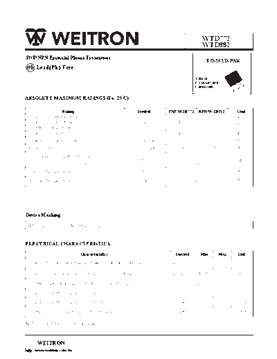 Wietron wtd772 wtd882  . Electronic Components Datasheets Active components Transistors Wietron wtd772_wtd882.pdf