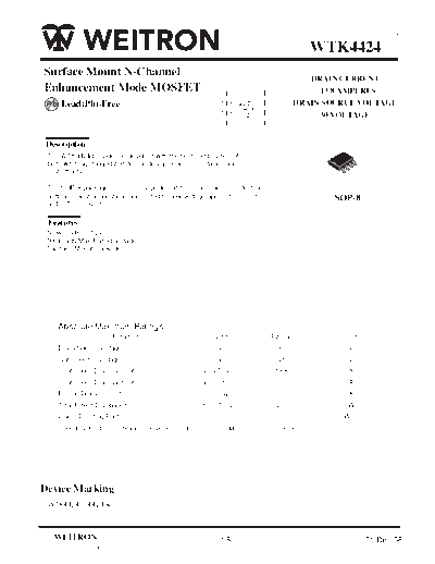 Wietron wtk4424  . Electronic Components Datasheets Active components Transistors Wietron wtk4424.pdf