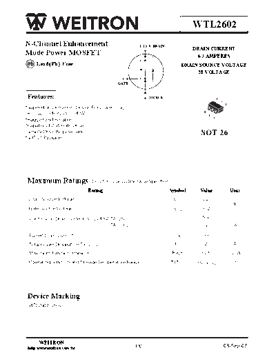 Wietron wtl2602  . Electronic Components Datasheets Active components Transistors Wietron wtl2602.pdf