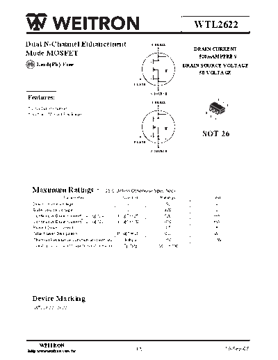 Wietron wtl2622  . Electronic Components Datasheets Active components Transistors Wietron wtl2622.pdf