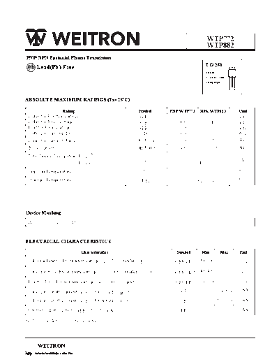 Wietron wtp772 wtp882  . Electronic Components Datasheets Active components Transistors Wietron wtp772_wtp882.pdf