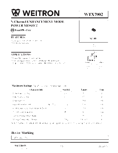 . Electronic Components Datasheets wtx7002  . Electronic Components Datasheets Active components Transistors Wietron wtx7002.pdf