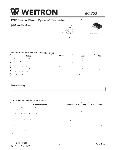 Wietron bcp53  . Electronic Components Datasheets Active components Transistors Wietron bcp53.pdf