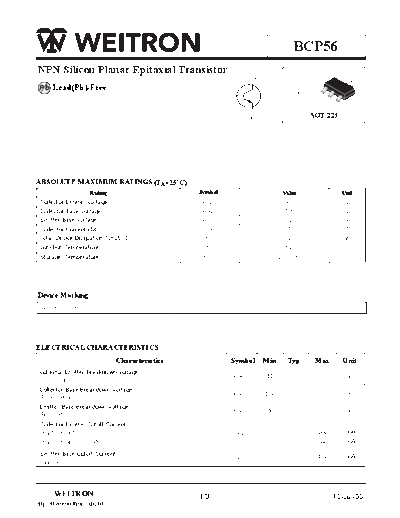 Wietron bcp56  . Electronic Components Datasheets Active components Transistors Wietron bcp56.pdf