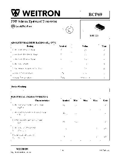 Wietron bcp69  . Electronic Components Datasheets Active components Transistors Wietron bcp69.pdf