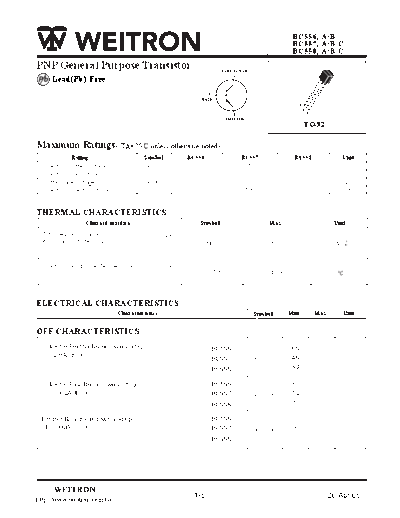 Wietron bc556 bc557 bc558  . Electronic Components Datasheets Active components Transistors Wietron bc556_bc557_bc558.pdf