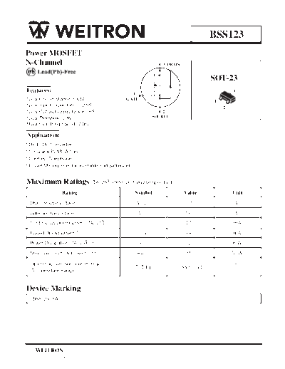 Wietron bss123  . Electronic Components Datasheets Active components Transistors Wietron bss123.pdf