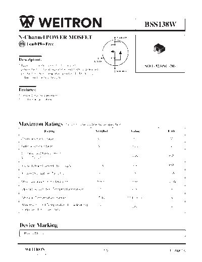 Wietron bss138w  . Electronic Components Datasheets Active components Transistors Wietron bss138w.pdf