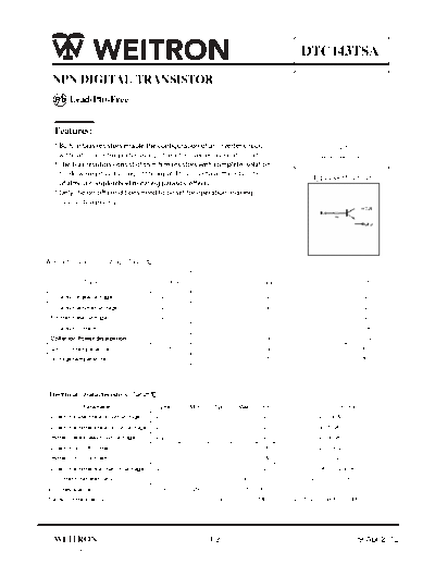 Wietron dtc143tsa  . Electronic Components Datasheets Active components Transistors Wietron dtc143tsa.pdf