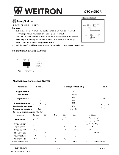 Wietron dtc143eca  . Electronic Components Datasheets Active components Transistors Wietron dtc143eca.pdf