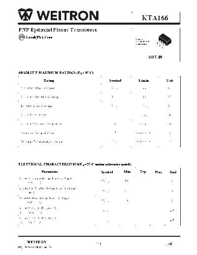 . Electronic Components Datasheets kta1664  . Electronic Components Datasheets Active components Transistors Wietron kta1664.pdf