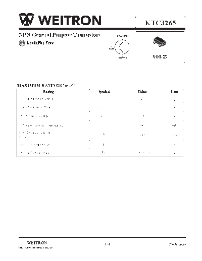 Wietron ktc3265  . Electronic Components Datasheets Active components Transistors Wietron ktc3265.pdf