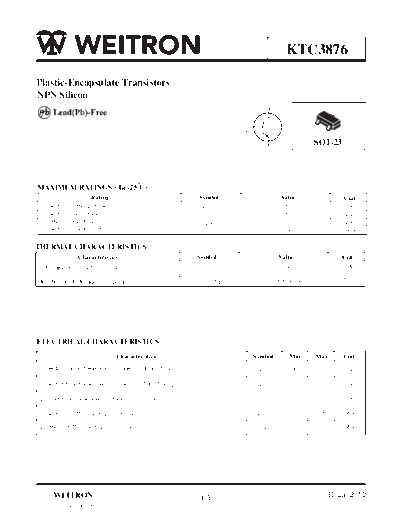 Wietron ktc3876  . Electronic Components Datasheets Active components Transistors Wietron ktc3876.pdf