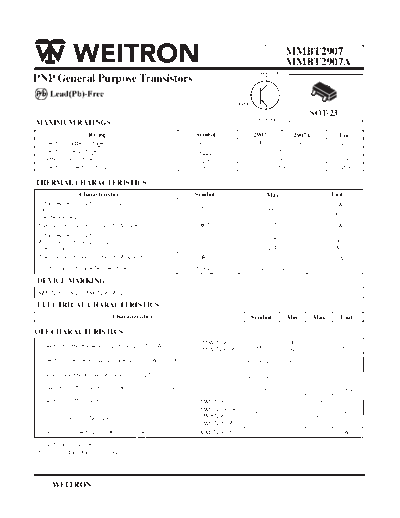 Wietron mmbt2907  . Electronic Components Datasheets Active components Transistors Wietron mmbt2907.pdf