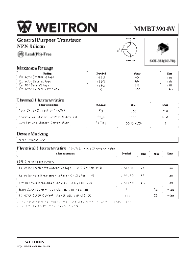 Wietron mmbt3904w  . Electronic Components Datasheets Active components Transistors Wietron mmbt3904w.pdf