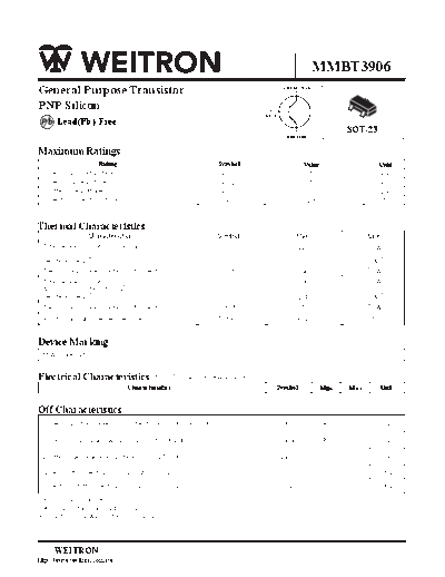 Wietron mmbt3906  . Electronic Components Datasheets Active components Transistors Wietron mmbt3906.pdf